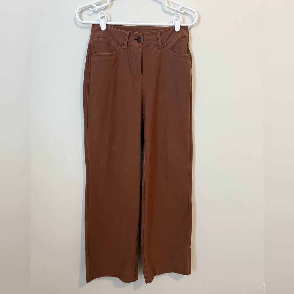 Lululemon City Sleek 5 Pocket Wide Leg High-Rise Pant in Roasted Brown